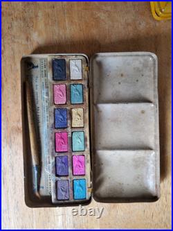 Raj Hans Reeves Copycat Watercolor Box Vintage Royal Dog & Deluxe Dog Paint Tins