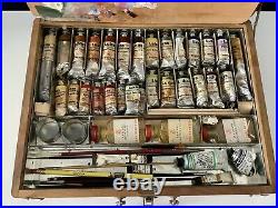 Rare LUKAS SCHOENFELD Dovetailed Artists Box With Content Oils Etc. C1943-1945