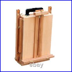 Red Beech Portable Rolling Sketch Box Oil Painting Easel with Palette Wood Color