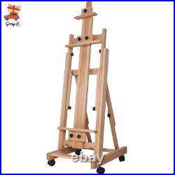 Red Beech Wood H-Frame Artist Easel Adjustable Standing Painting Display