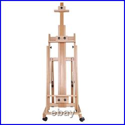 Red Beech Wood H-Frame Artist Easel Adjustable Standing Painting Display