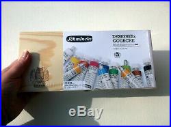 SCHMINCKE HKS Designer's Gouache (Opaque Watercolor) Tube Paint Set in Wood Box