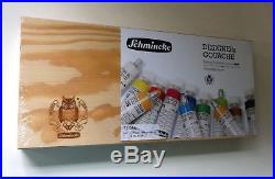 SCHMINCKE HKS Designers Gouache (Opaque Watercolor) Set Paint in Gift Wood Box