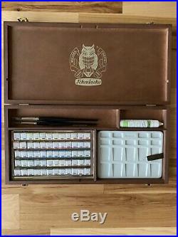 SCHMINCKE HORADAM WATERCOLOR PAINT WOODEN BOX SET 60 HALF PANS(Open Box)