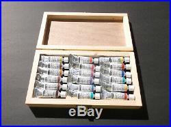 SCHMINCKE HORADAM Watercolor 18 Tube Set Transparent Secondary Earths Wood Box