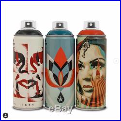 SET (3) OF SHEPARD FAIREY LIMITED EDITION MONTANA SPRAY CANS Signed Boxes