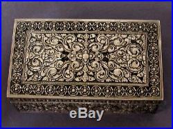 SOLID SILVER INDOCHINA LARGE BOX CHINESE EXPORT SILVER BOX 23.1oz
