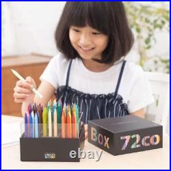 Sakura Crepas Colored Pencil Coupy Pencil Cube Box 72 Colors Black FY72BOX-WH