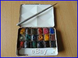Scarce Vintage Winsor & Newton Bijou #3 Miniature Artist Art Tin Paint Box