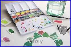 Schmincke AKADEMIE Watercolor Paint Box, Full Assortment 24 X 1/1 Pans, 75 425