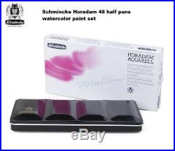 Schmincke Horadam Aquarell Artist Watercolor Metal Box Set of 48 Half Pans 74448