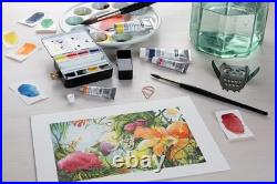 Schmincke Horadam Aquarell Half-Pan Paint Metal Set with Water Container, Set