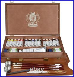 Schmincke Mussini 15 x 35ml Oil Painting Wood Box Set with Accessories 70615097