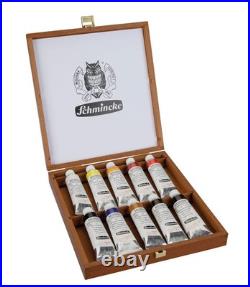 Schmincke Mussini Oil Paint 35ml Wooden Box Set of 10 Free Shipping