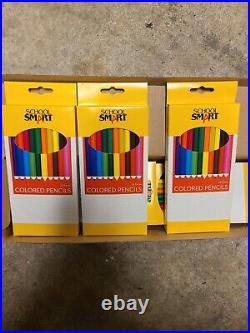School Smart Colored Pencils, Assorted Colors, Pack of 24 (12 Boxes Per Case)