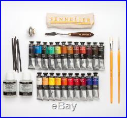 Sennelier Artist Professional Oil Paint Wooden Box Set 22x40ml Tubes +Accesories