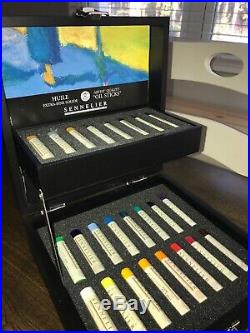 Sennelier Artist Quality Oil Sticks Wood Box Set Of 24. Used. Good Condition