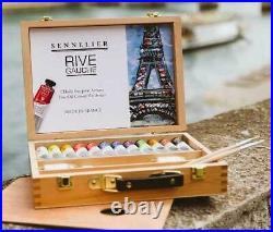 Sennelier Artists RIVE GAUCHE Oil Colour 12 x 40ml TUBE WOODEN BOX GIFT SET