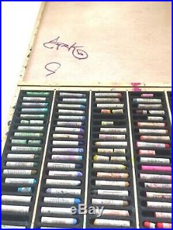 Sennelier Oil Pastels in Wooden Box Preowned 115 colors