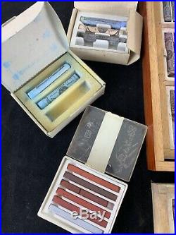 Sennelier Paris Soft Pastel a l'ecu set Original Wooden Box 250 pieces Vintage