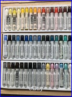 Sennelier a l'huile oil pastel set of 102 colors in wood box for sale Never Used
