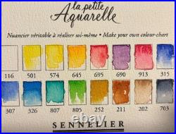 Sennelier l'Aquarelle French Artists' Watercolor in Wooden Box & Water brush