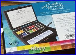 Sennelier l'Aquarelle French Artists' Watercolor in Wooden Box & Water brush
