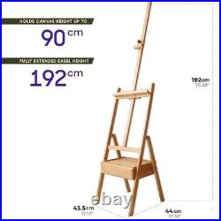 Signature Box Floor Easel, Beech Wood 43.5 x 44 x 150 cm (LxWxH), 17.13 x 17