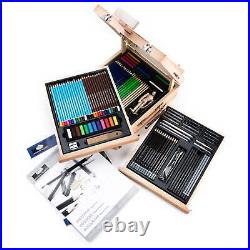 Sketch Draw Box Easel Art Set 152 pcs Foldable Pencils Sticks Pastels Eraser Pad
