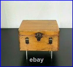 Small Wood Dovetail Box Metal Latch Storage Container Supply Case Decor Art