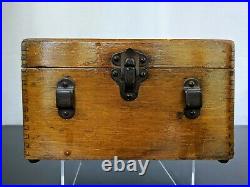 Small Wood Dovetail Box Metal Latch Storage Container Supply Case Decor Art