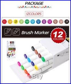 Soft Brush Sketch Markers Pen Permanent Alcohol Based Ink Art Marker Box Set New