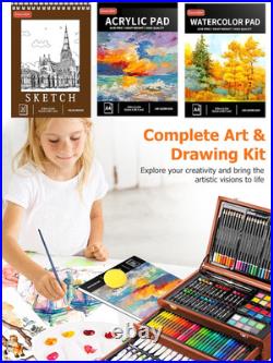 Soucolor Art Supplies, 192-Pack Deluxe Art Set Drawing Painting Supplies Kit wit