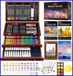 Soucolor Art Supplies, 192-Pack Deluxe Art Set Drawing Painting Supplies Kit wit