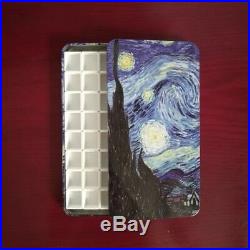 Starry night Empty watercolor palette paint tin box with 40 half pans