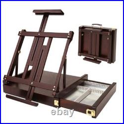 Studio Sketchbox Table Easel with Metal Lined Drawer Adjustable Deep Walnut