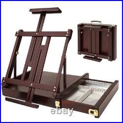 Studio Sketchbox Table Easel with Metal Lined Drawer Adjustable Deep Walnut