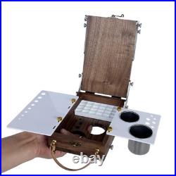 Tabletop Easel Box with Watercolor Palette Empty, Portable Travel Easel