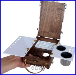Tabletop Easel Box with Watercolor Palette Empty, Portable Travel Easel for