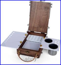 Tabletop Easel Box with Watercolor Palette Empty, Portable Travel Easel for Pain