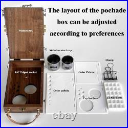 Tabletop Easel Box with Watercolor Palette Empty, Portable Travel Easel for Pain