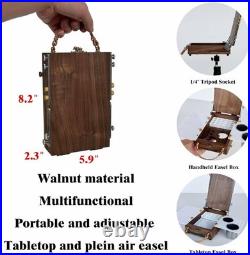 Tabletop Easel Box with Watercolor Palette Empty, Portable Travel Easel for Pain