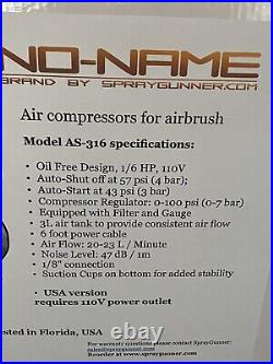 Tooty Quiet Airbrush Compressor by NO-NAME Brand with 3L Air Tank-Oil Free Design