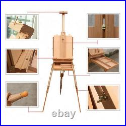 Tripod Easel Stand Portable Artist Supply Beech Sketch Box Oil Painting Palette