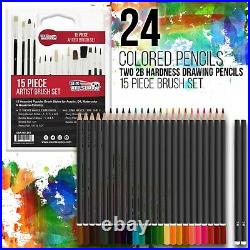 US Art Supply 162 Piece-Deluxe Mega Wood Box Art, Painting & Drawing Set contain
