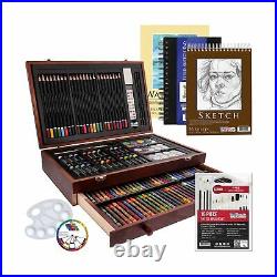 US Art Supply 162 Piece-Deluxe Mega Wood Box Art, Painting & Drawing Set that