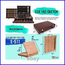 US Art Supply 163 Piece-Premium Mega Wood Box Art, Painting & Drawing Set tha