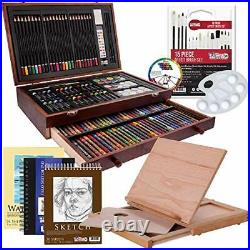 US Art Supply 163 Piece-Premium Mega Wood Box Art Painting & Drawing Set that