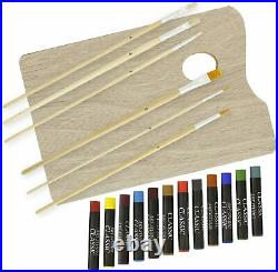 US Art Supply 62-Piece Wood Box Easel Painting Set- Box Easel, Acrylic and Oil