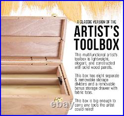 US Art Supply Artist Wood Pastel, Pen, Marker Storage Box with Drawer(s) Large